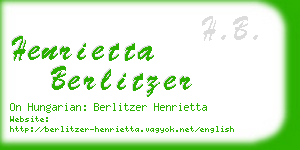 henrietta berlitzer business card